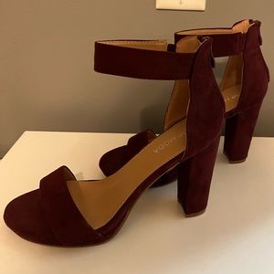 Maroon Suede Heels